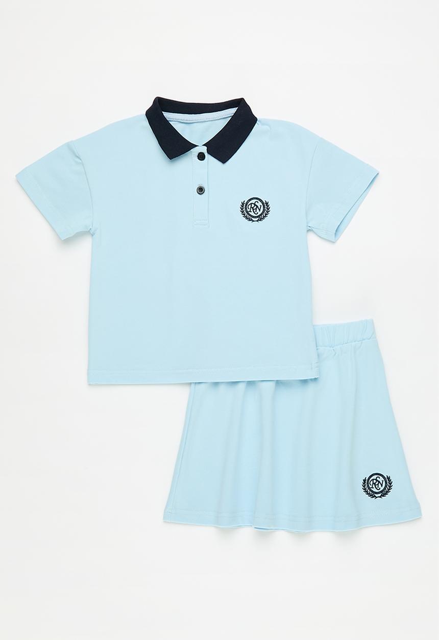 Pop Candy - Golfer & flared skirt set - blue