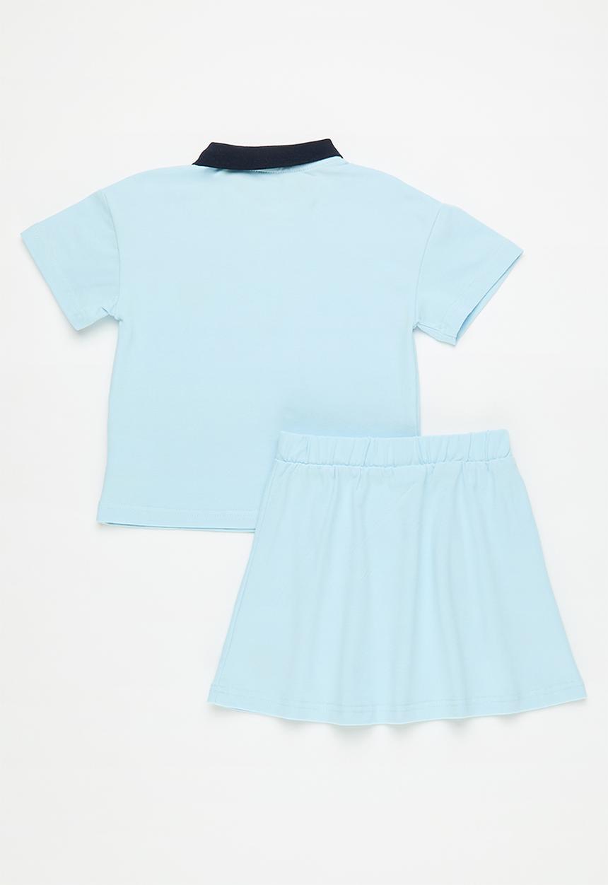 Pop Candy - Golfer & flared skirt set - blue