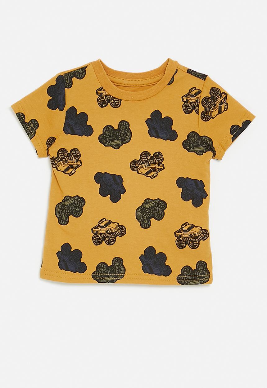 Pop Candy - All-over-print monster truck tee - mustard