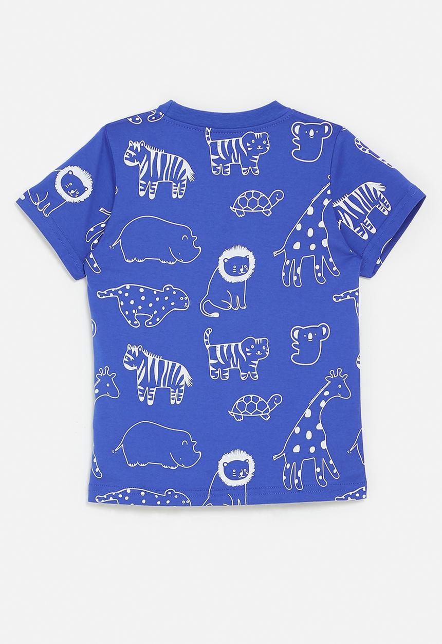 Pop Candy - Wild animal graphic tee - royal blue