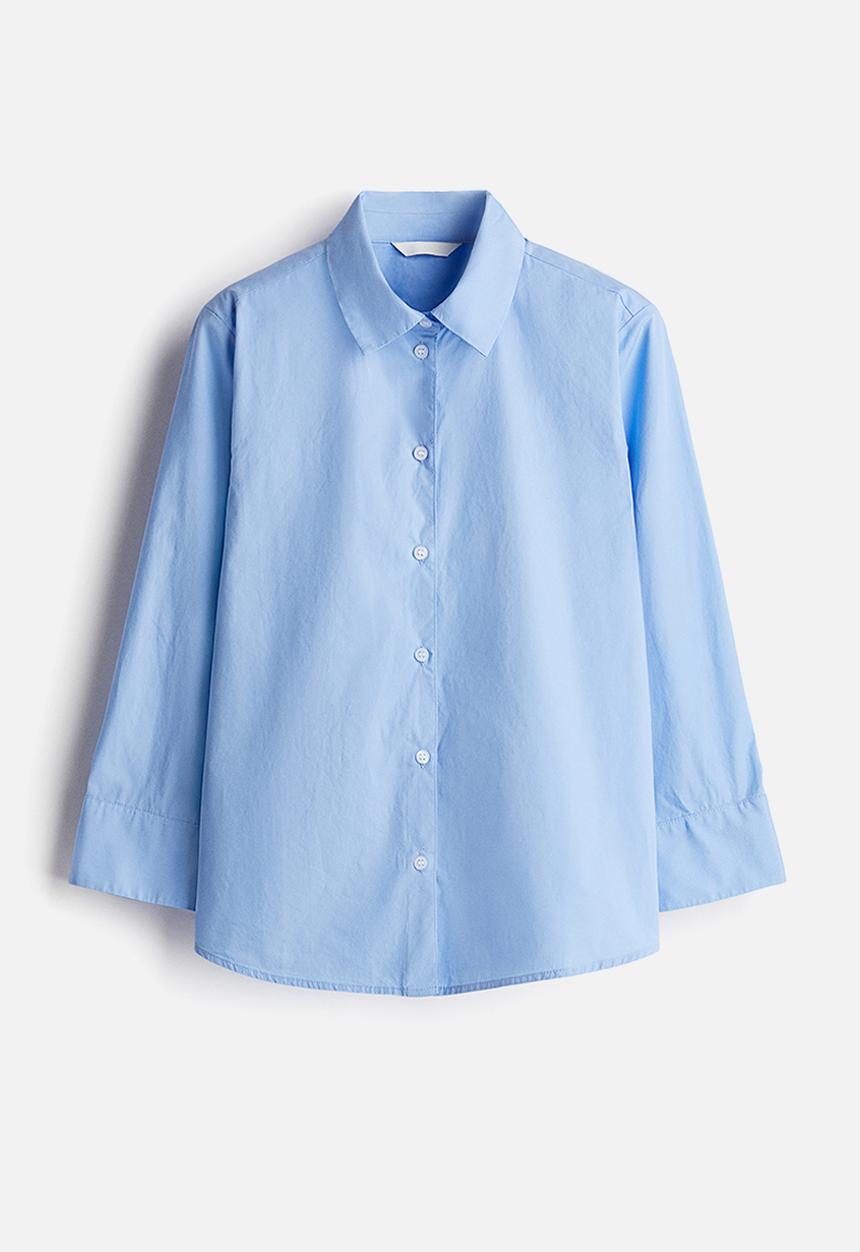 H&M - Cotton poplin shirt - light blue