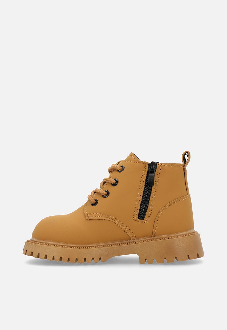 Pop Candy - Lace-up boots with mock strap - ginger