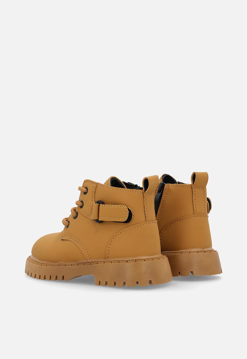 Pop Candy - Lace-up boots with mock strap - ginger