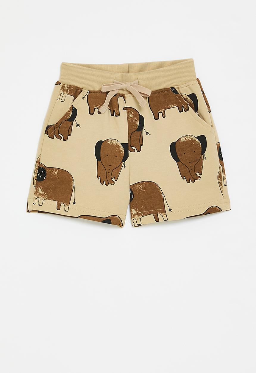 Pop Candy - Elephant all-over print shorts - neutral