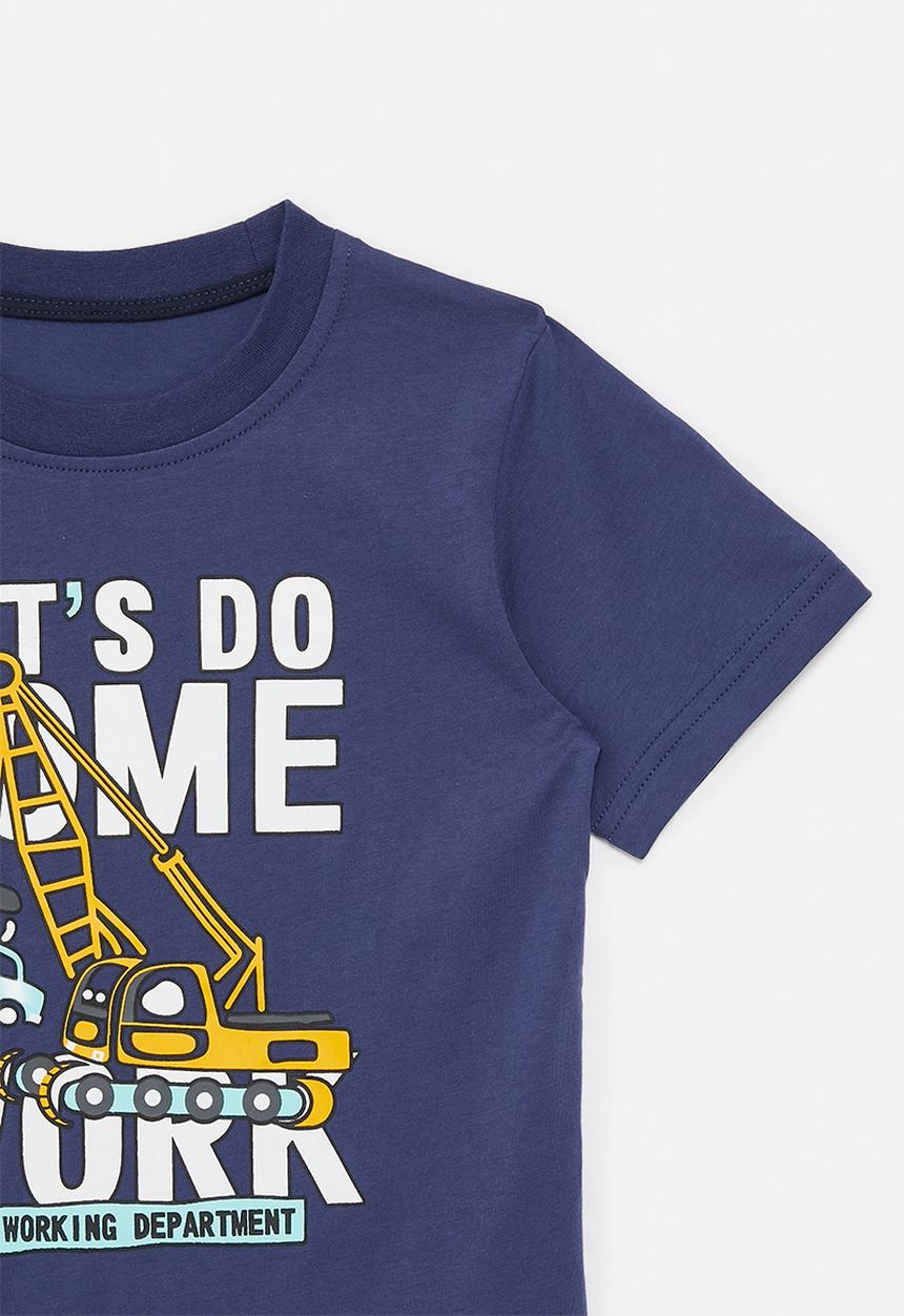 Pop Candy - Slogan and graphic tee - navy/lets do some work