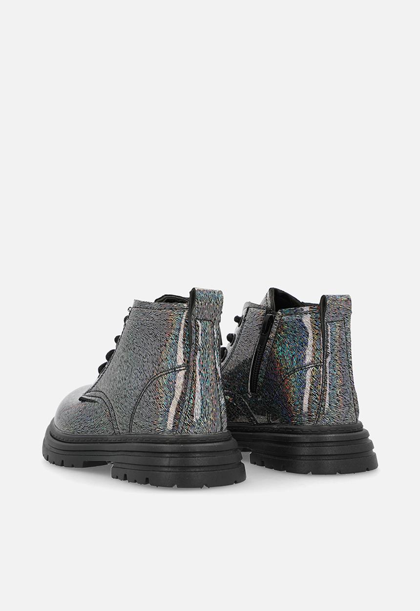 Pop Candy - Glitter boots - gunmetal silver/black