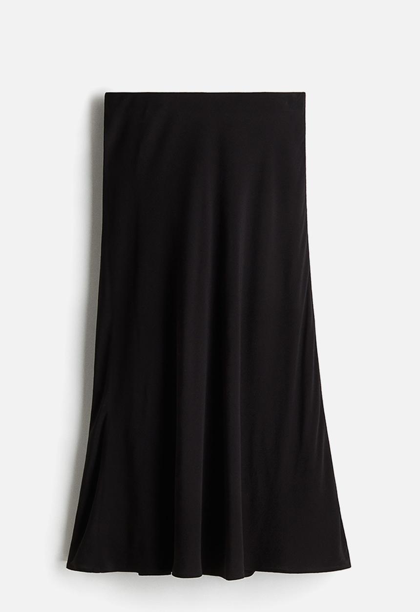 H&M - Flared slip skirt - black