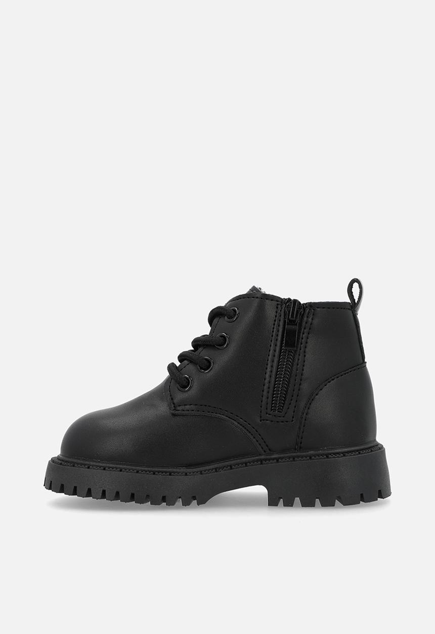 Pop Candy - Lace-up boots with mock strap - black