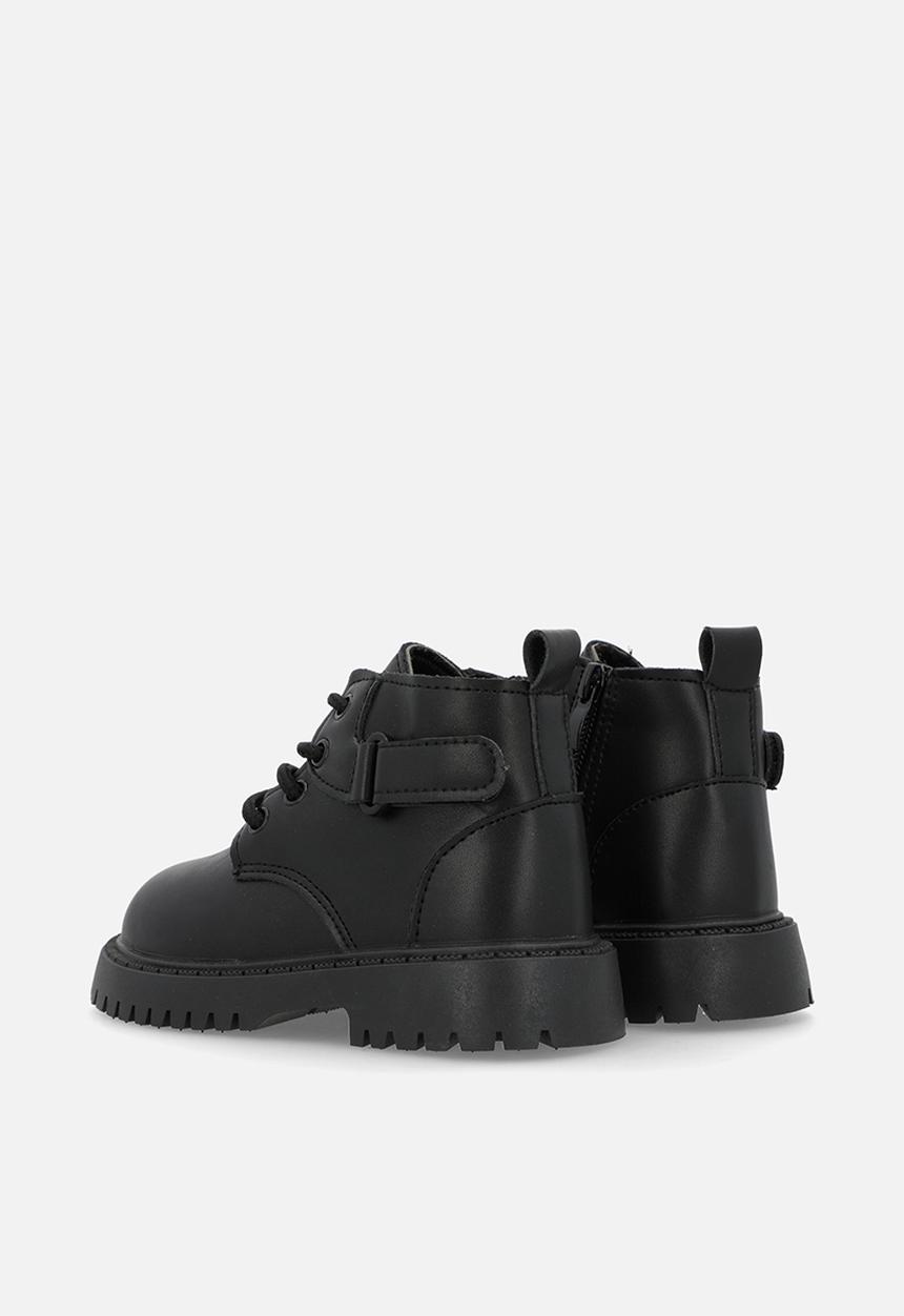 Pop Candy - Lace-up boots with mock strap - black