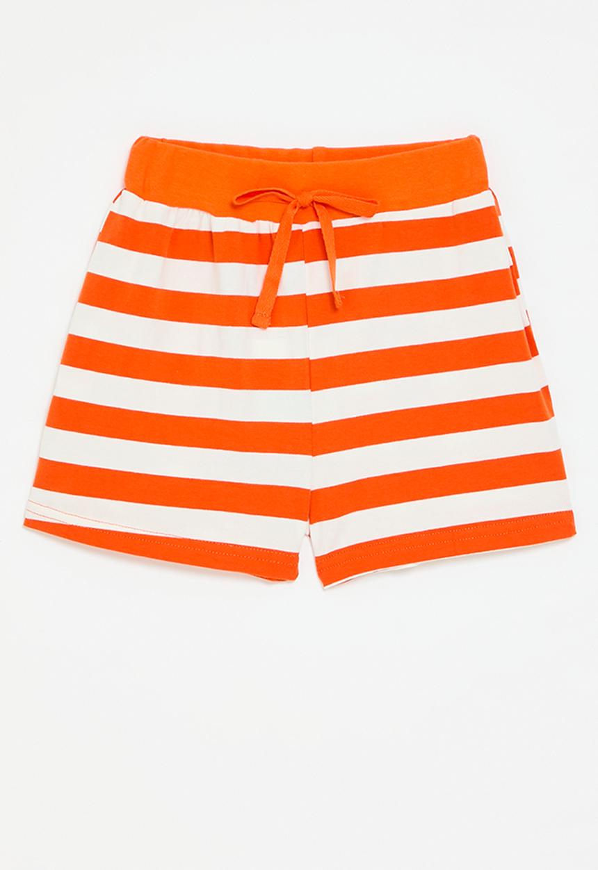 Pop Candy - Stripe short - orange /white