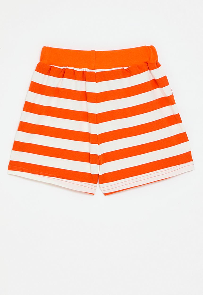 Pop Candy - Stripe short - orange /white