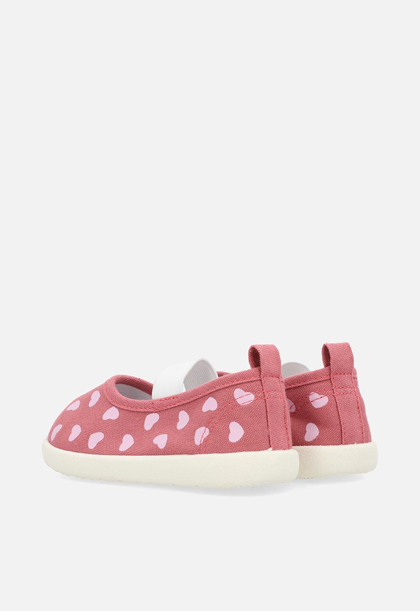 Pop Candy - Heart aop slip-on sneakers with strap - dark pink