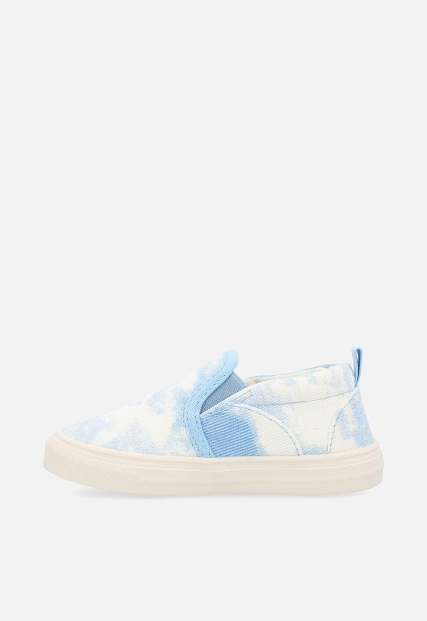 Pop Candy - Tie-dye denim slip on sneakers - blue/white