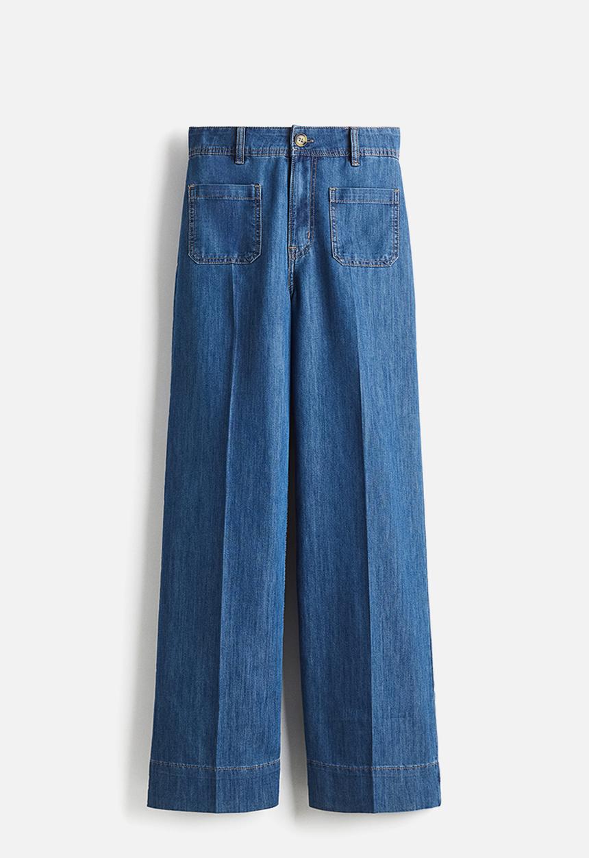 H&M - Wide high jeans - denim blue