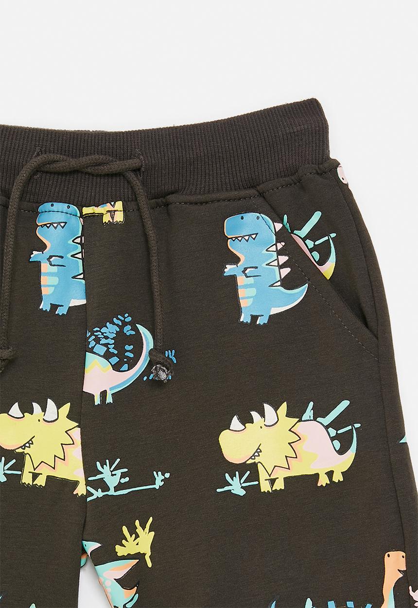 Pop Candy - Dino all-over print shorts - black