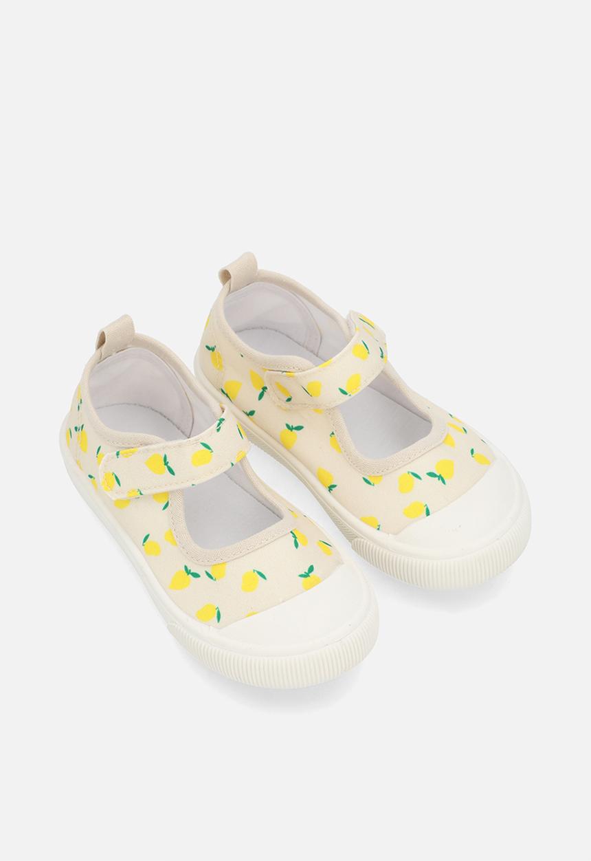 Pop Candy - Lemon printed mary jane sneakers - white