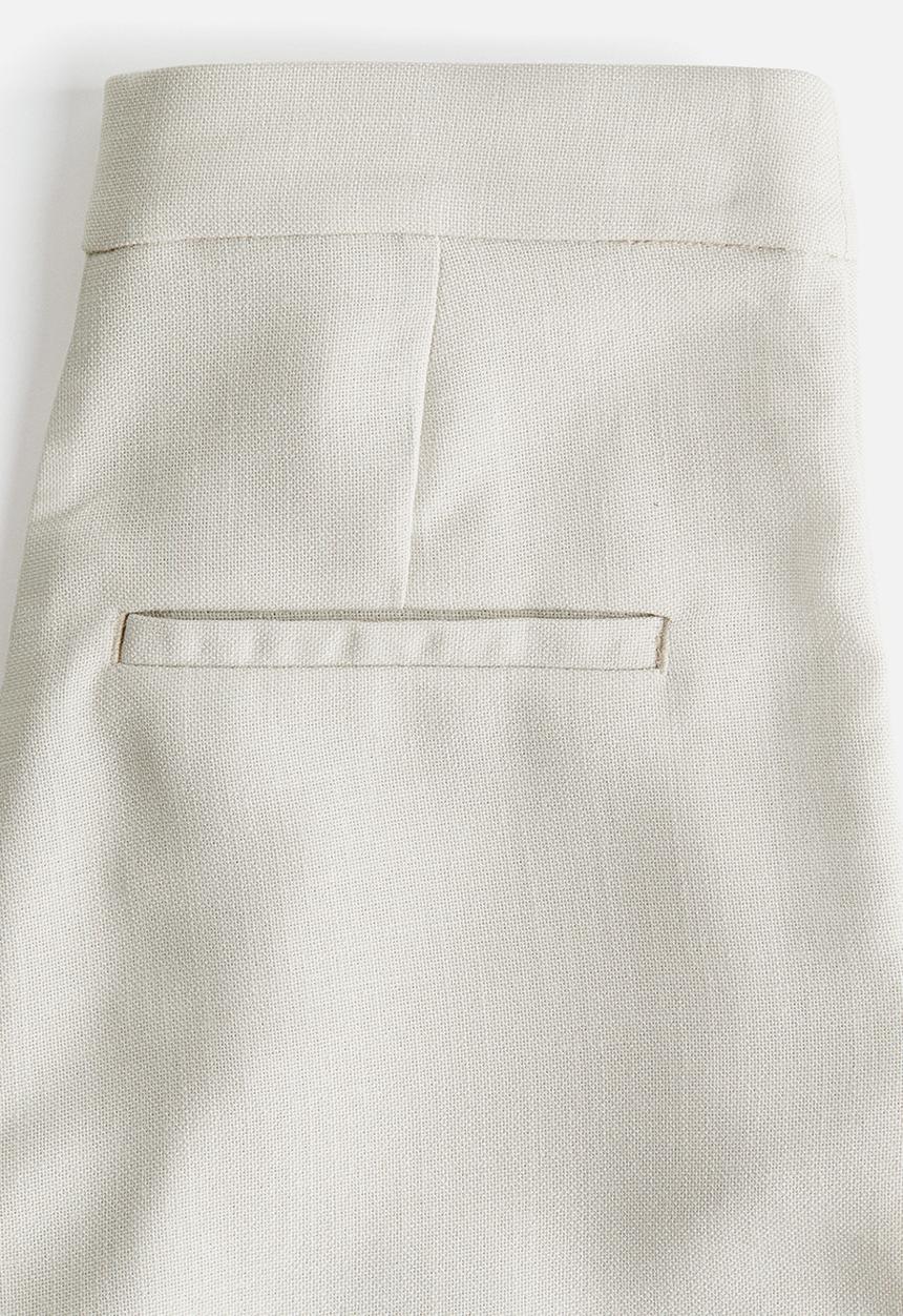 H&M - Wide tailored trousers - light beige