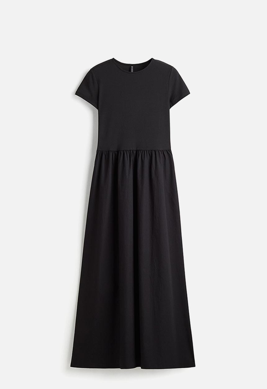H&M - Short-sleeved maxi dress - black