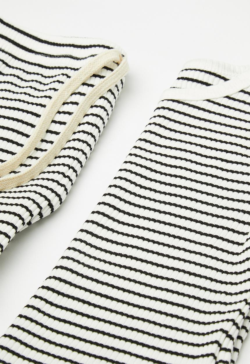 Pop Candy - Tee & shorts set - white/black stripe