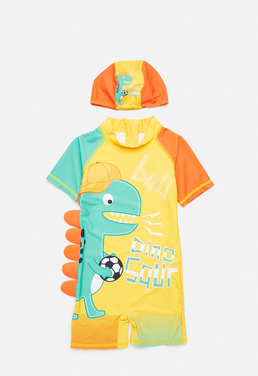 Pop Candy - Dino swimsuit - orange/multi
