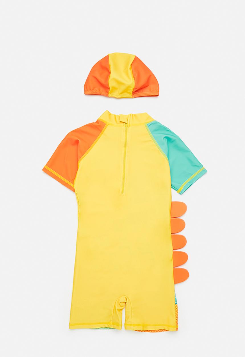 Pop Candy - Dino swimsuit - orange/multi