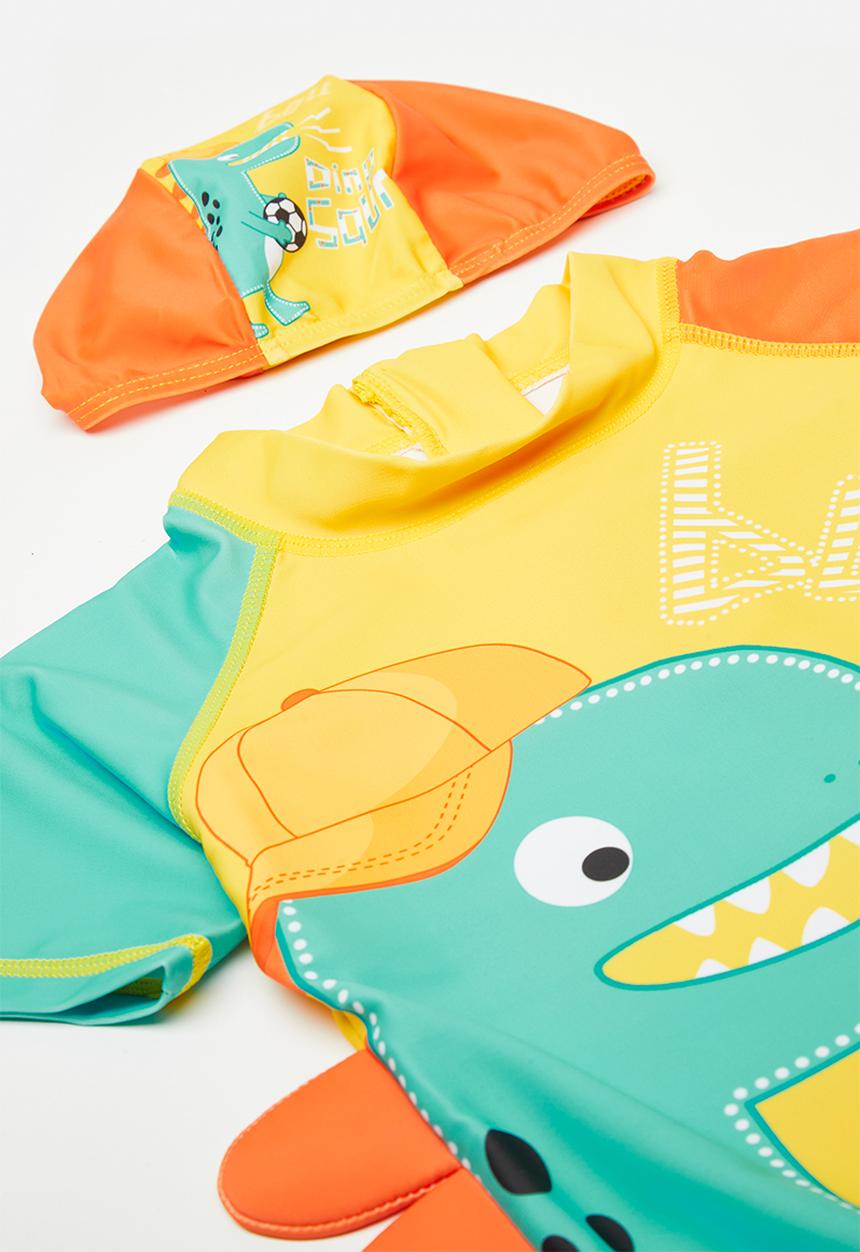 Pop Candy - Dino swimsuit - orange/multi