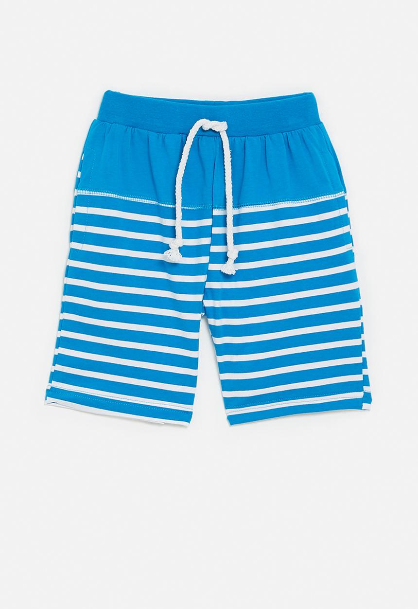 Pop Candy - Stripe shorts - blue & white