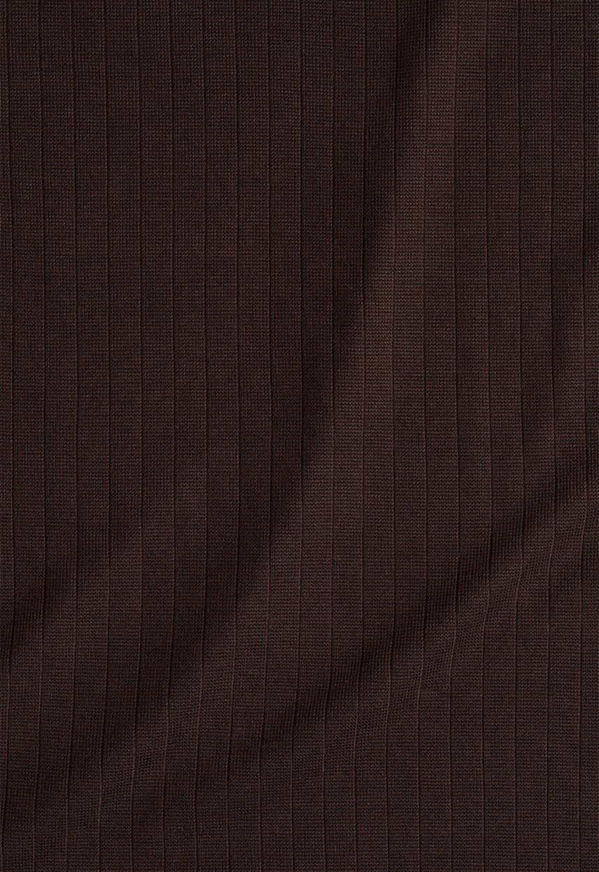 H&M - Ribbed jersey midi dress - dark brown