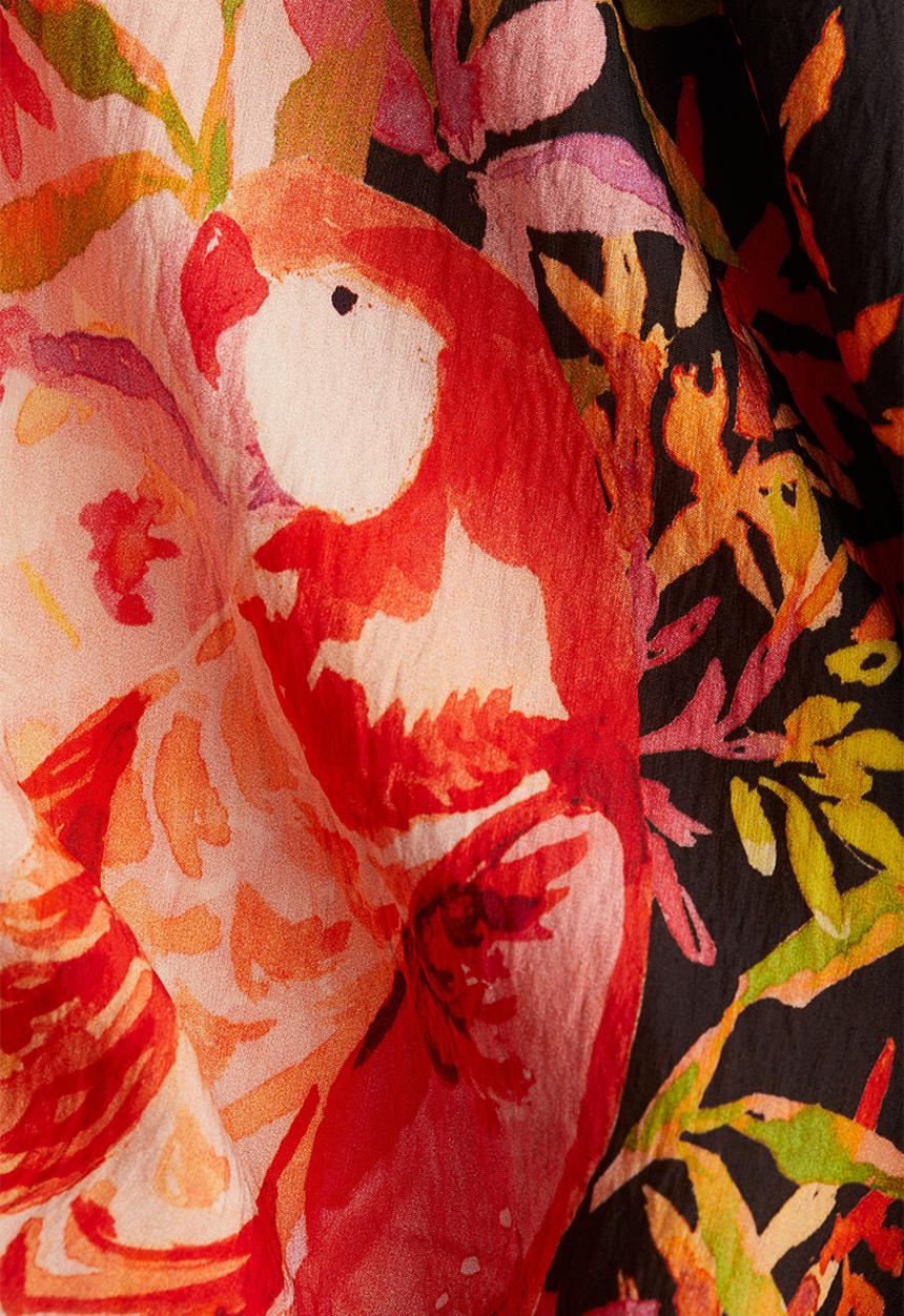 H&M - Printed kaftan dress - light pink/floral