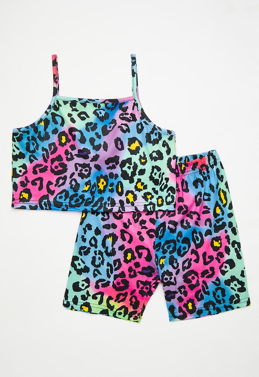 Pop Candy - Camisole & short tights set - leopard print/multicolor
