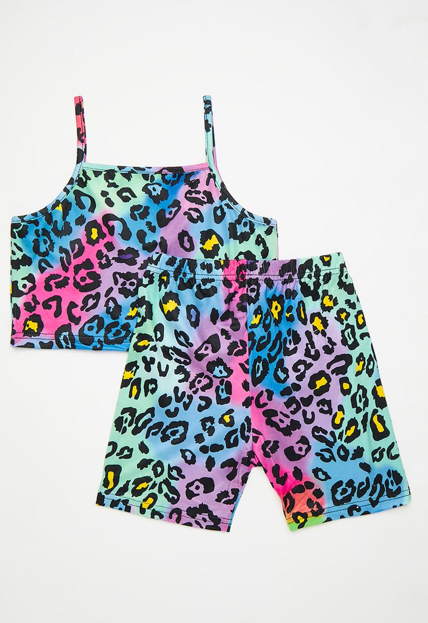 Pop Candy - Camisole & short tights set - leopard print/multicolor
