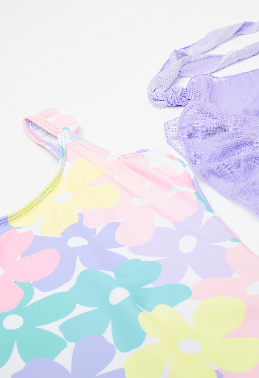 Pop Candy - Bikini and sarong set - lilac/floral