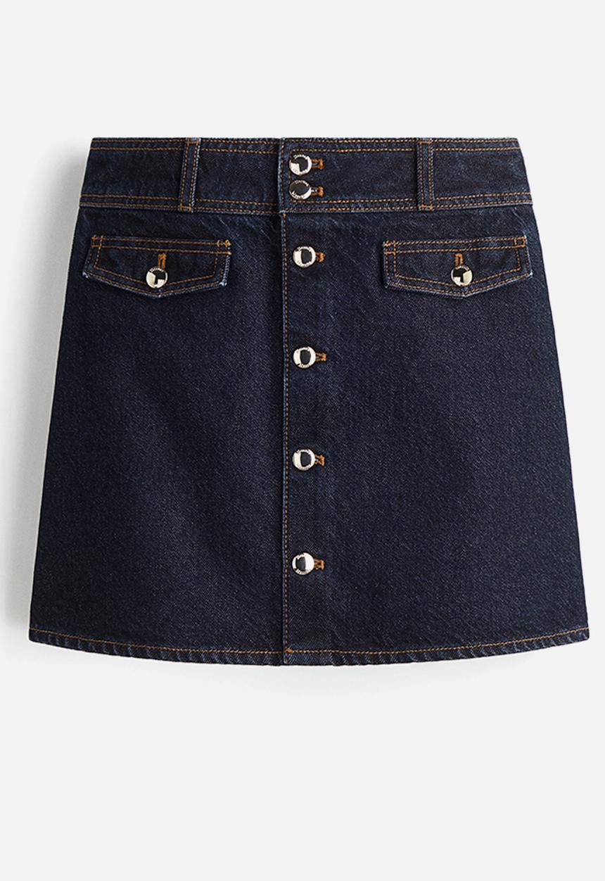 H&M - A-line denim mini skirt - dark denim blue