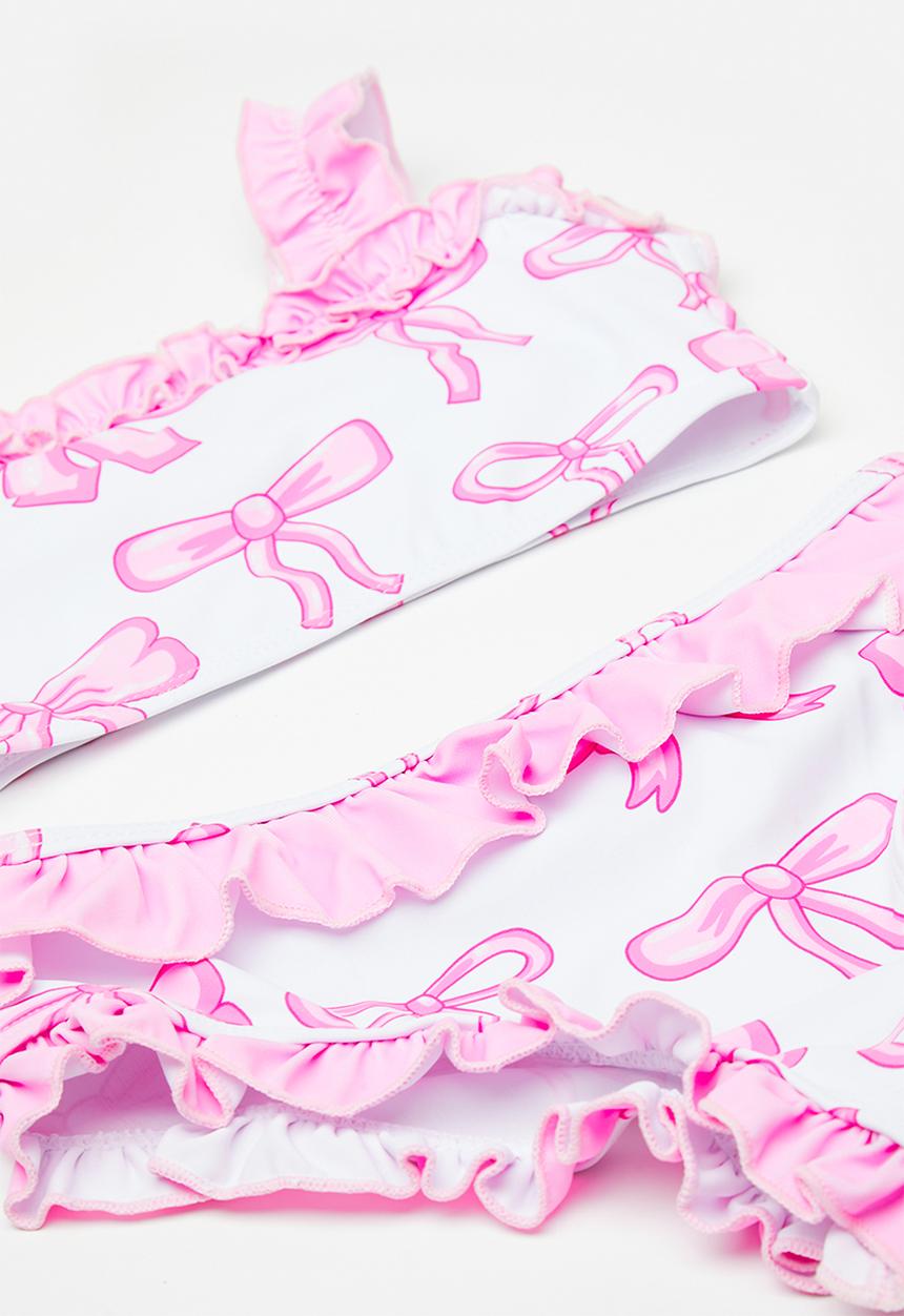 Pop Candy - Bow print bikini set - white/pink