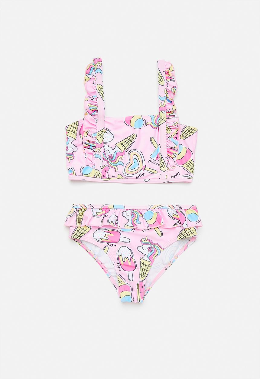 Pop Candy - 2 Piece frill detail bikini set - ice cream