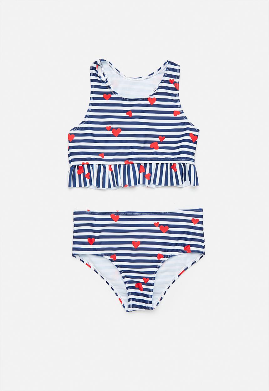 Pop Candy - Stripe 2 Piece bikini set - blue stripes/cherries