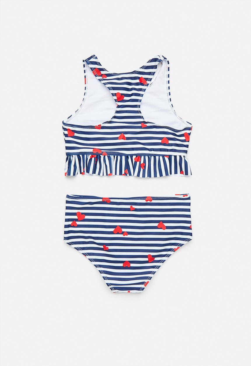 Pop Candy - Stripe 2 Piece bikini set - blue stripes/cherries