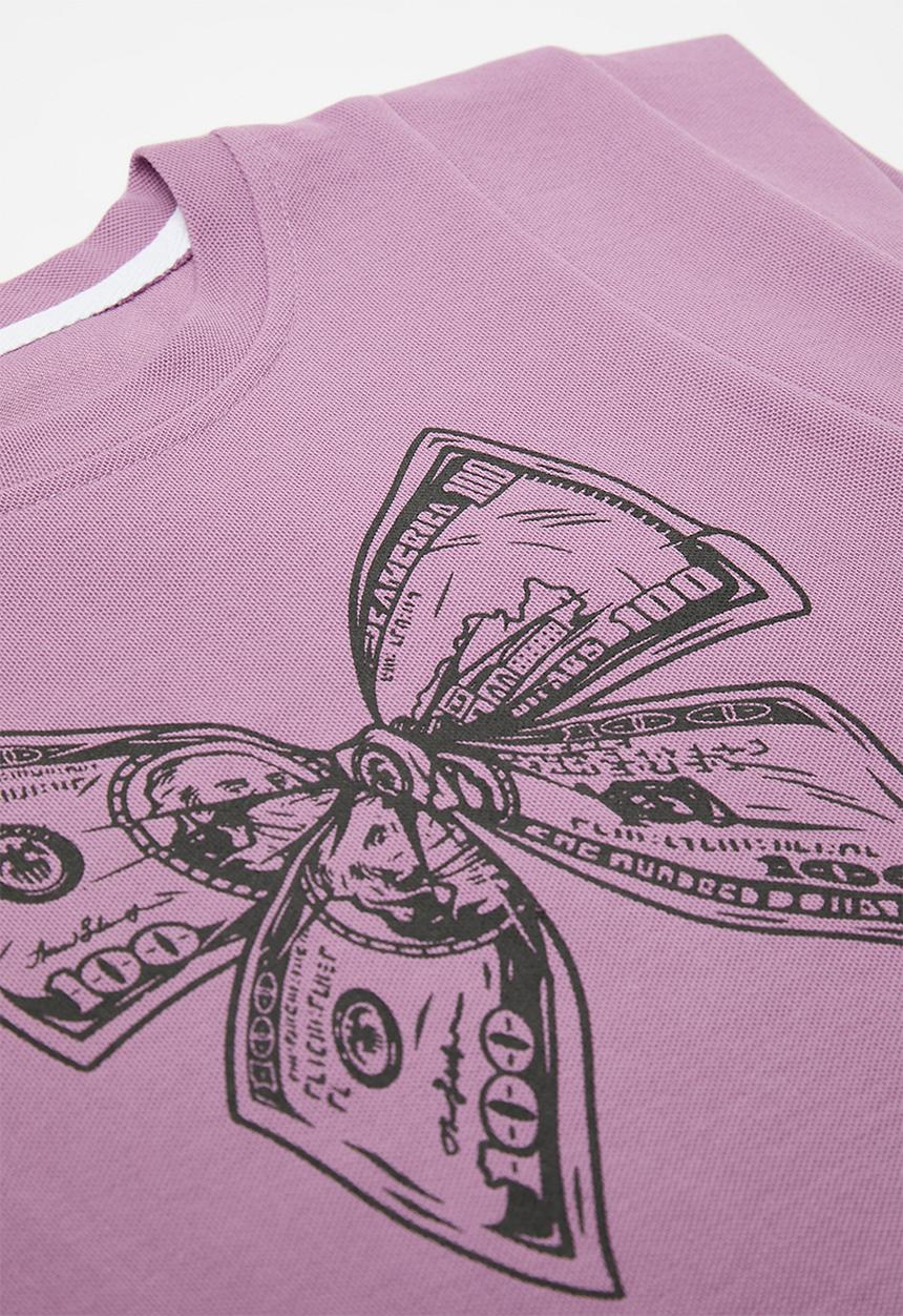 Pop Candy - Tee & gathered shorts set - bright lavender