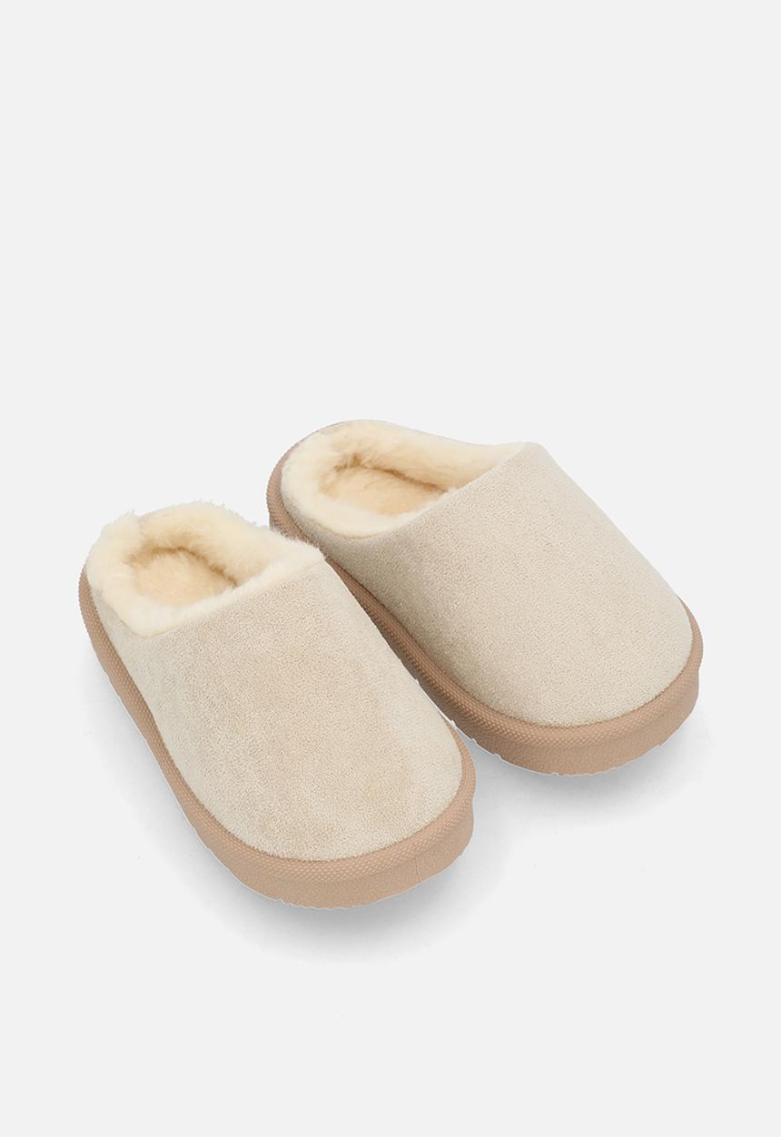 Pop Candy - Sherpa lined slippers - beige