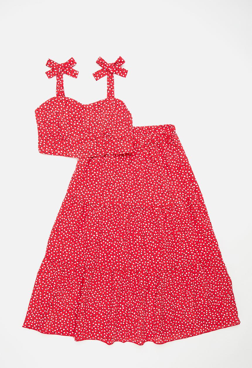 Pop Candy - Princess top and tiered skirt set - red