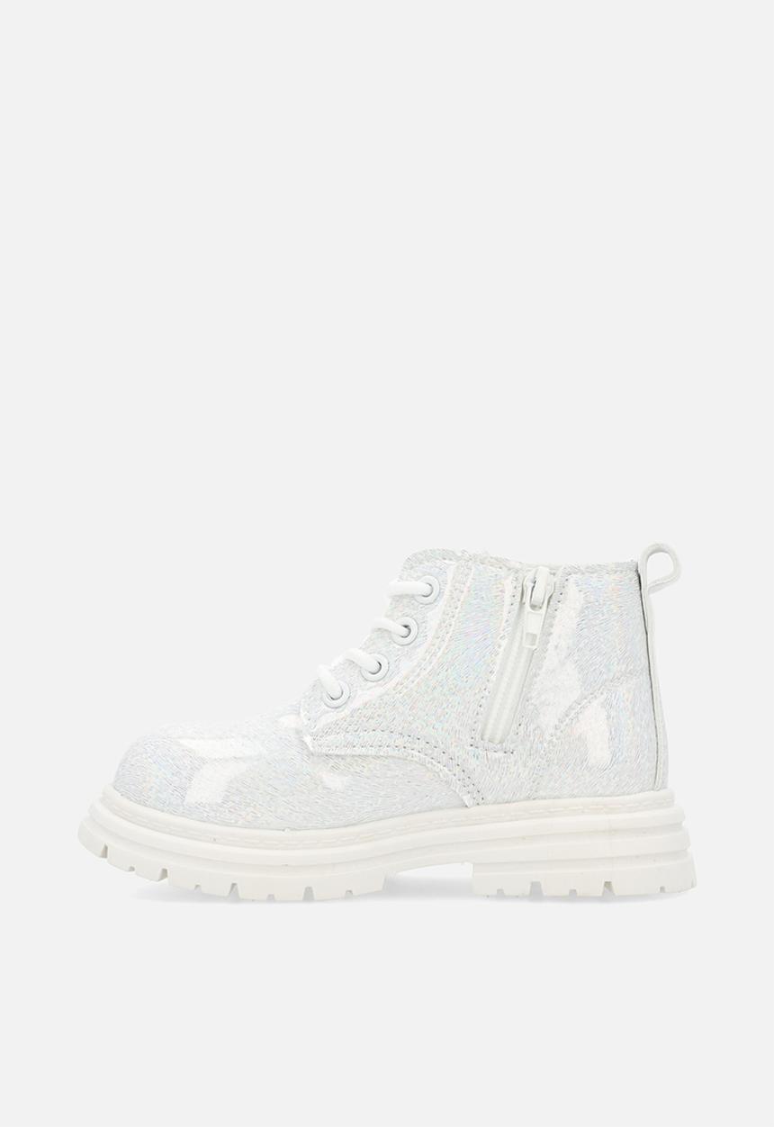 Pop Candy - Glitter boots - white silver/ecru 