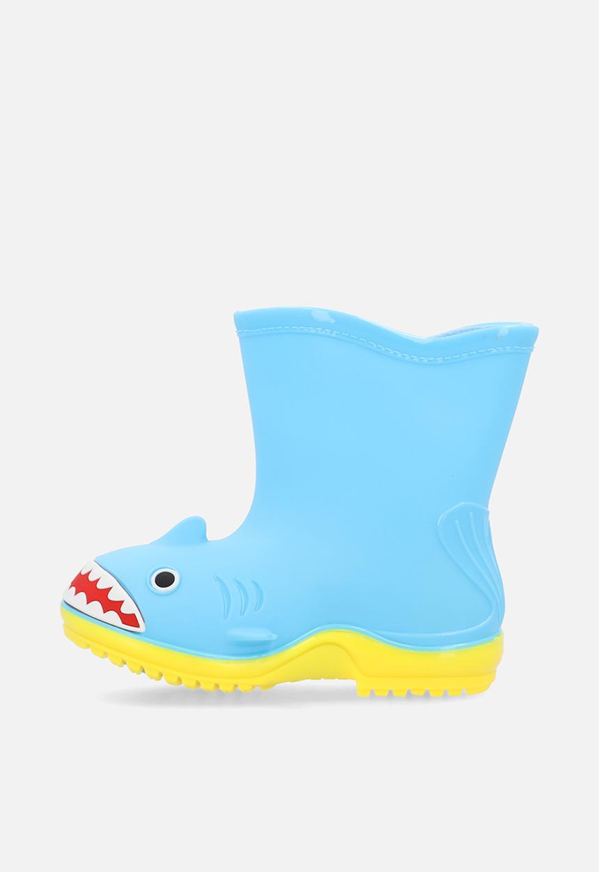 Pop Candy - Shark rain boots - light blue/yellow
