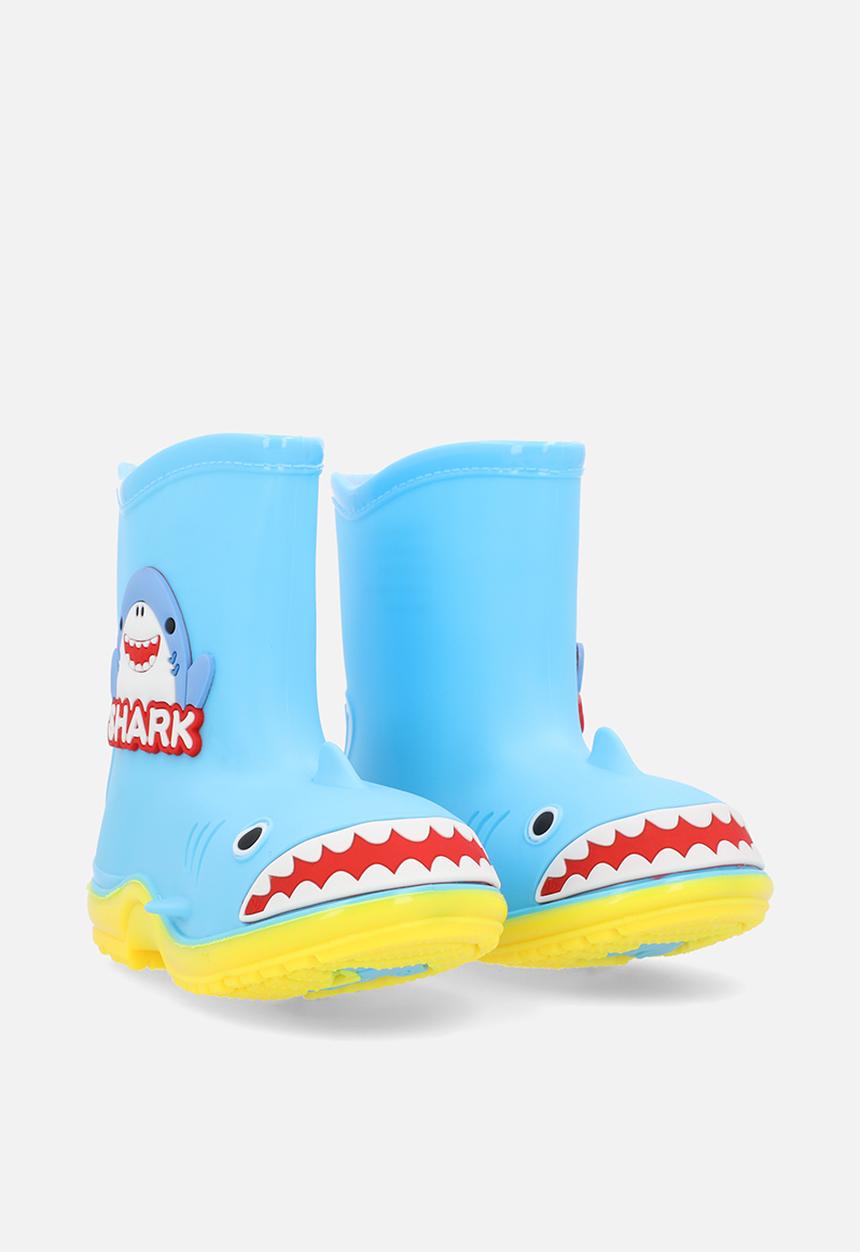 Pop Candy - Shark rain boots - light blue/yellow