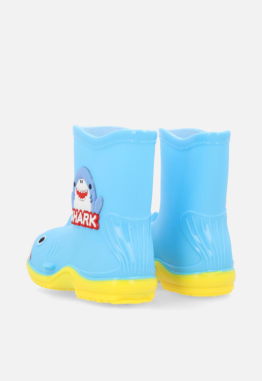 Pop Candy - Shark rain boots - light blue/yellow