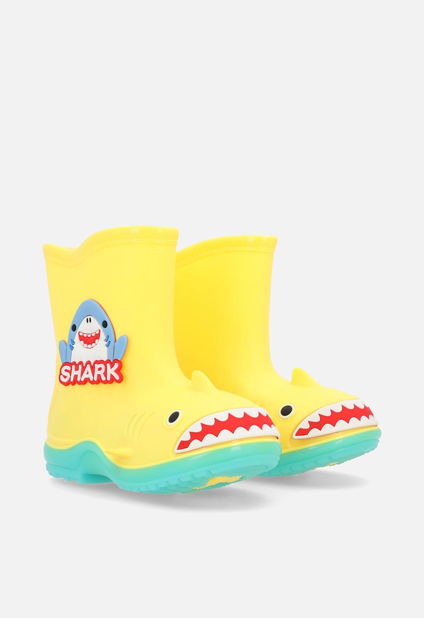 Pop Candy - Shark rain boots - yellow/aqua