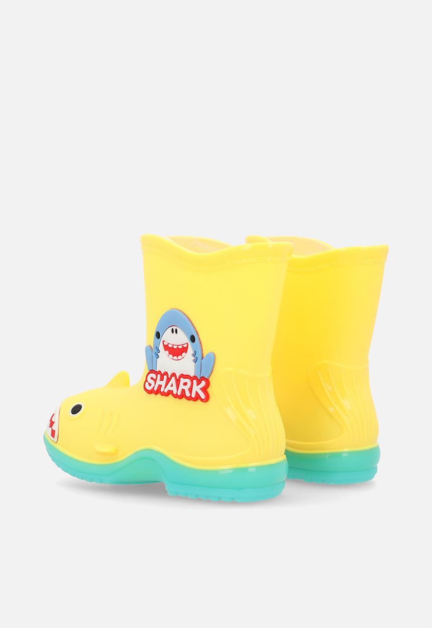 Pop Candy - Shark rain boots - yellow/aqua