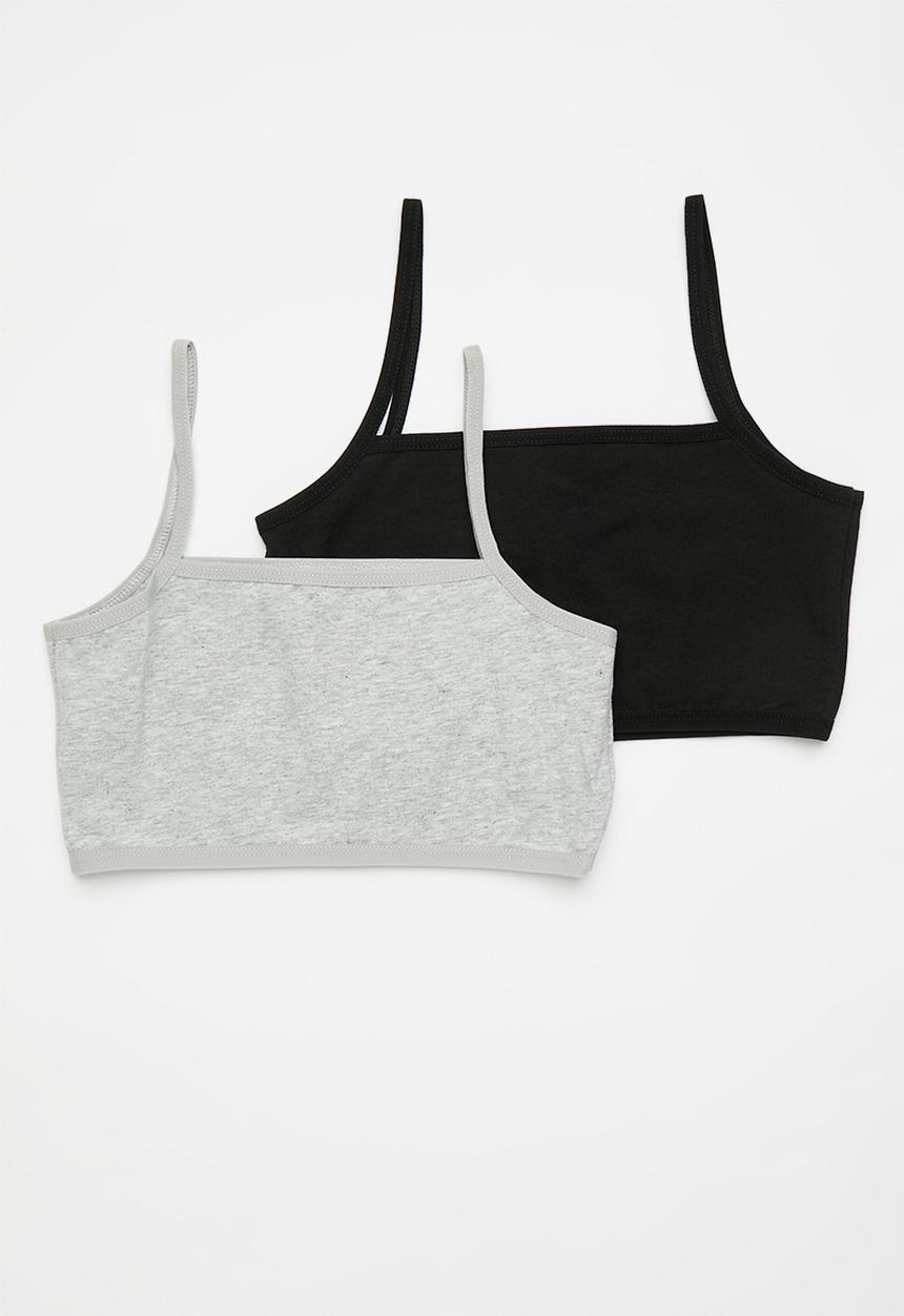 Pop Candy - 2 Pack training bra - black/grey