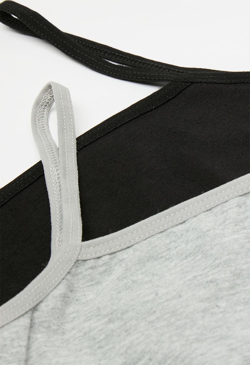 Pop Candy - 2 Pack training bra - black/grey