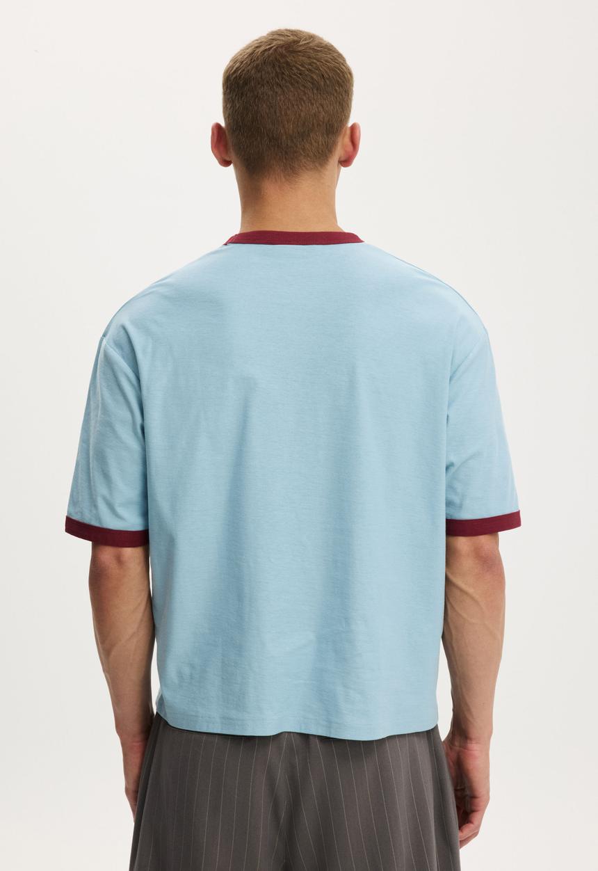 Cotton On - Cropped Fit Graphic T-shirt - Blue Mist/East