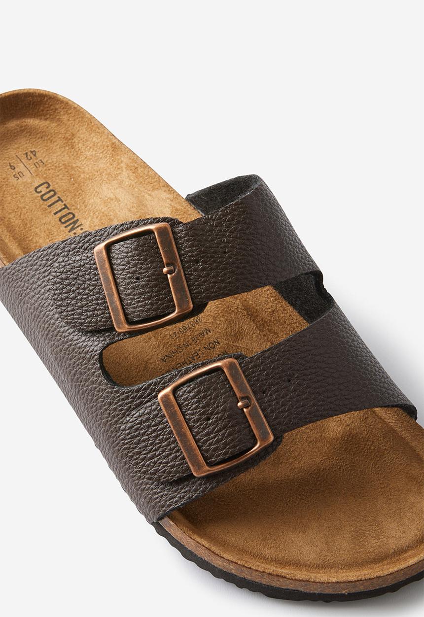 Cotton On - Double buckle sandal - dark chocolate